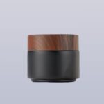Black wood grain finish frosted glass cream jar - Image 3