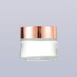 Black wood grain finish frosted glass cream jar - Image 4